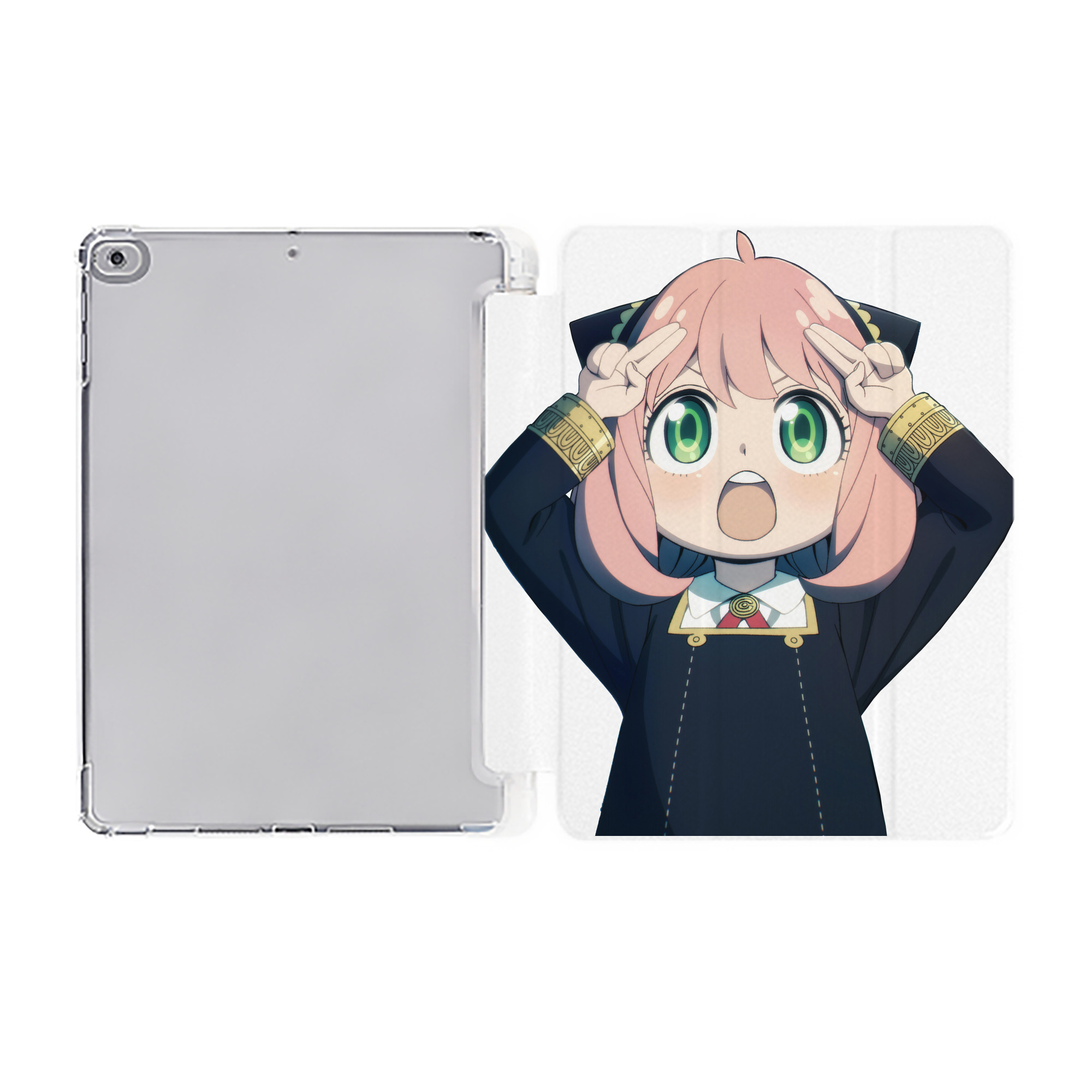 （画像用） SPY×FAMILY间谍家家酒 IPad ケース ペン収納付き 三つ折りスタンド PUレザー×シリコン 対応機種9.5/10.5/10.9インチ